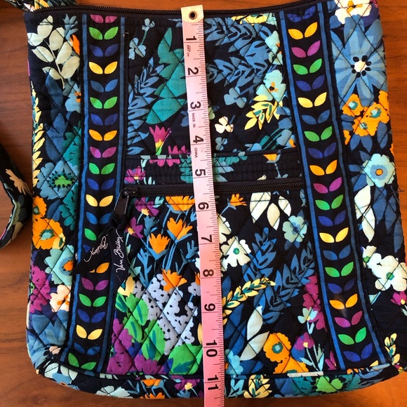 VERA BRADLEY HIPSTER CROSSBODY BAG BLUE EXCELLENT PRELOVED - Picture 3 of 11